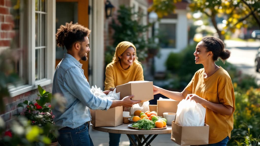 Community members coordinating a food pickup through ShareBites